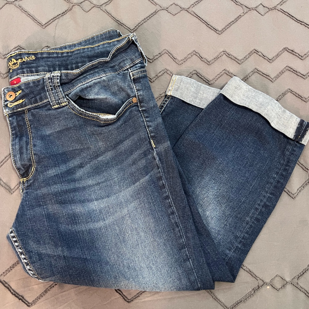 Arizona Jeans Denim Cuffed Plus Size Capri Pants